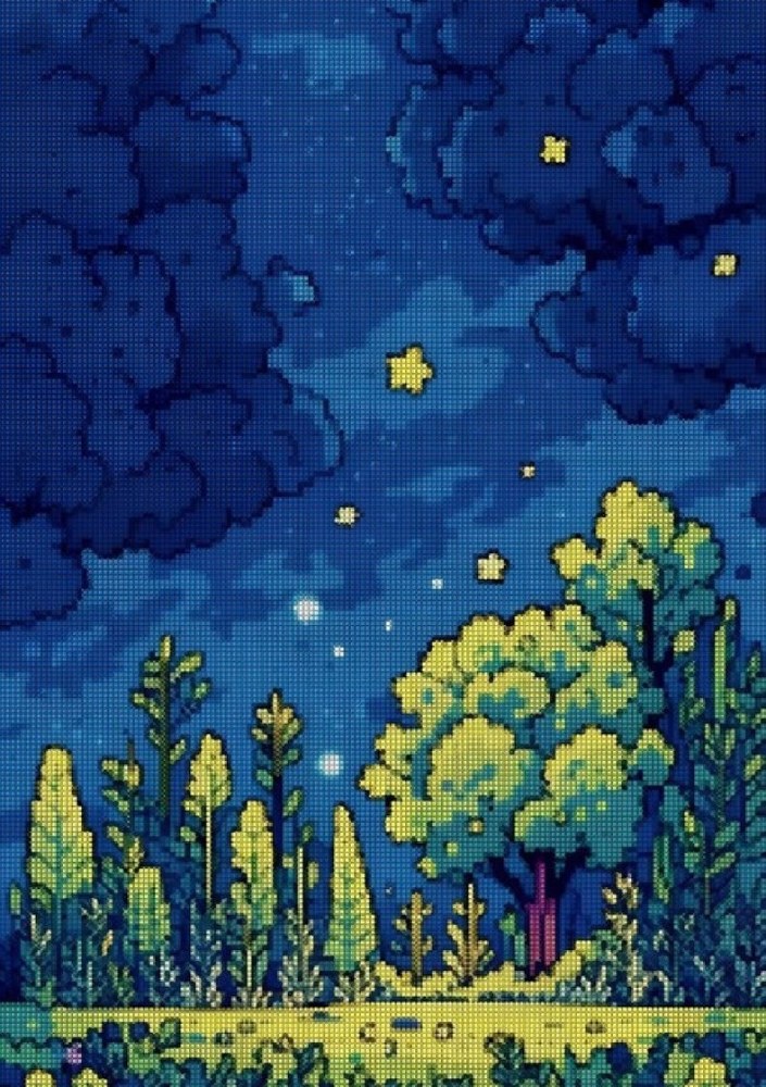 Pixel Forest Night